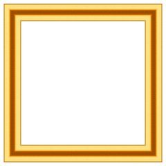 Gold picture frame isolated on white background