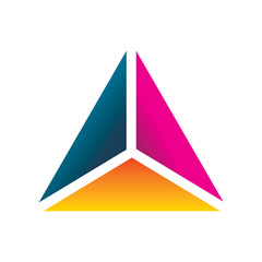 creative color group triangle arrow pyramid logo design