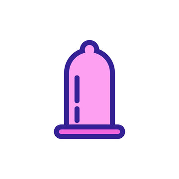 condom icon vector. A thin line sign. Isolated contour symbol illustration