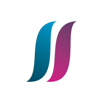 color blue pink purple letter s ss wave logo design