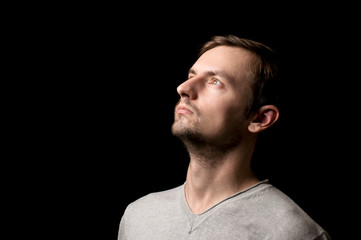 photo portrait of a guy on a black background