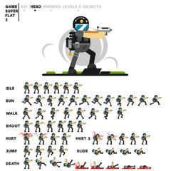 Animation of a special forces guy with a pistol for creating a video game