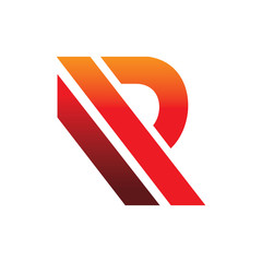 letter red color line logo design