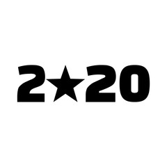 Year 2020 with star