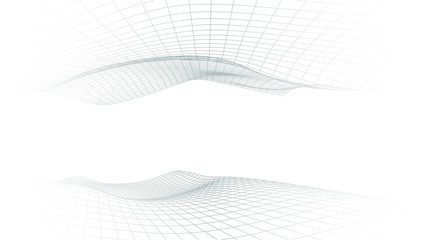 Abstract grey lines background, waves isolated on white, vector illustration