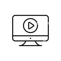 Online Video  Vector Icon Style Illustration.  Advertising and Media  EPS 10
