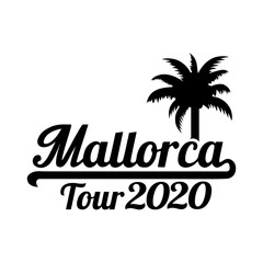 Obraz premium Mallorca tour 2020 with black palm tree