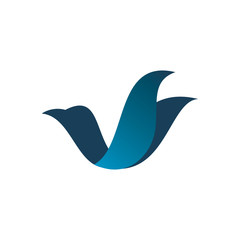 modern blue color bird wing logo design