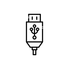 Usb Plug Vector Icon Style Illustration.  Advertising and Media  EPS 10