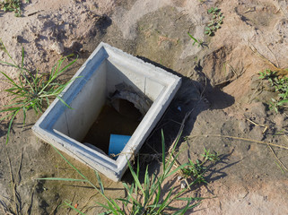 Lid of the sewerage that has been opened