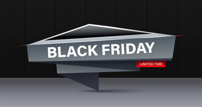 Black friday concept banner in modern style. Creative trendy design banner for black friday or cyber monday offers.