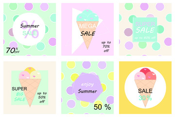 Summer sale social media square banner collection for fashion sale promotion and digital marketing