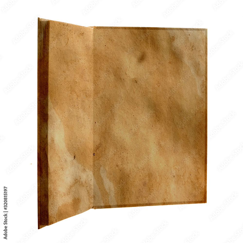 Poster old open book. isolated on a white background. template for designer