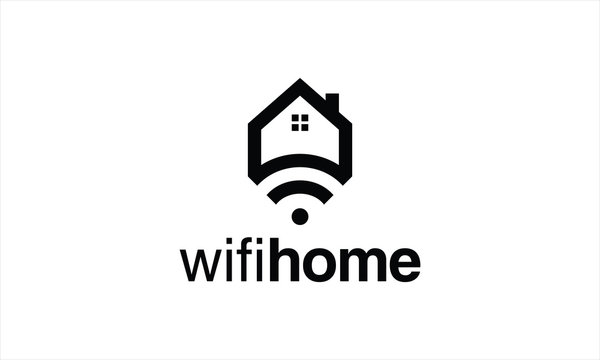 Smart home house signal wifi wireless logo vector image