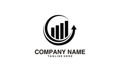 Arrow chart business finance vector logo