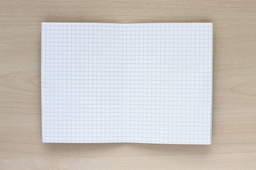 blank striped notebook white paper line pattern on wood table