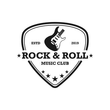 Rock & Roll retro logo vector