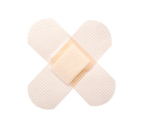 Medical sticking plasters isolated on white. First aid item