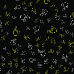 Coffee seamless vector pattern for Cup mug, restaurant or cafe menu design. 