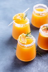 Glasses of orange juice