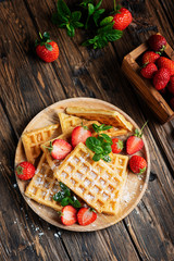 Homemade sweet waffle