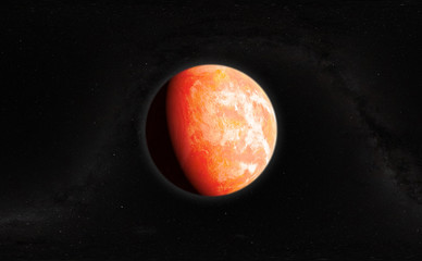 the red planet mars in the outer space, sci-fi galaxy universe with many stars. elements of this...