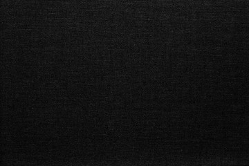 Plakat Dark black canvas linen fabric texture background