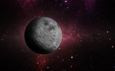 planet earth satellite moon fly in the space with stars galaxy background elements of this image...