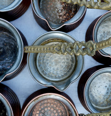 copper coffee pot for Turkish coffee