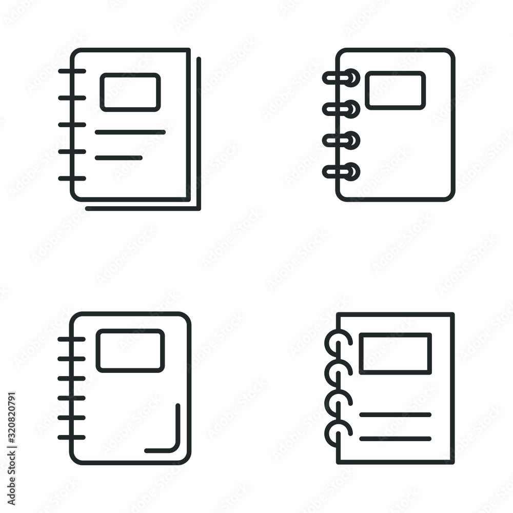 Poster notebook icon template color editable. Contract symbol vector sign isolated on white background illustration for graphic and web design.