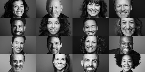 Portraits of different people - Powered by Adobe