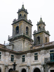 Fototapeta na wymiar towers of the monastery of Oseira in Galica