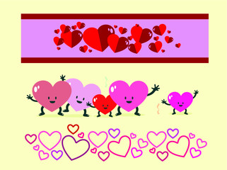 Valentines day background with heart pattern and typography of happy valentines day text . Vector illustration. Wallpaper, flyers, invitation, posters, brochure, banners.