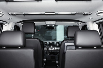 New modern car with comfortable seats inside