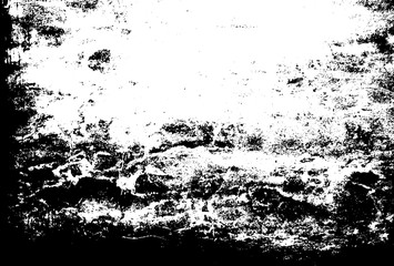 Overlay scratched dirty wall template. Black white grunge texture. Rustic background.