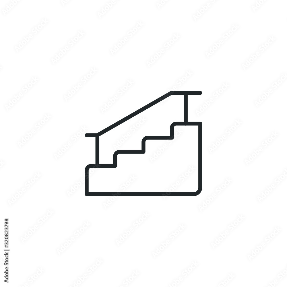 Aufkleber stairs icon template color editable. staircase stairway symbol vector sign isolated on white backgro