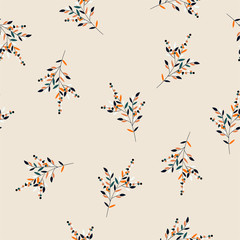Modern minimal flower random repeat seamless pattern vector EPS10 ,Design for fashion, fabric,web,wallpaper,wrapping and all prints