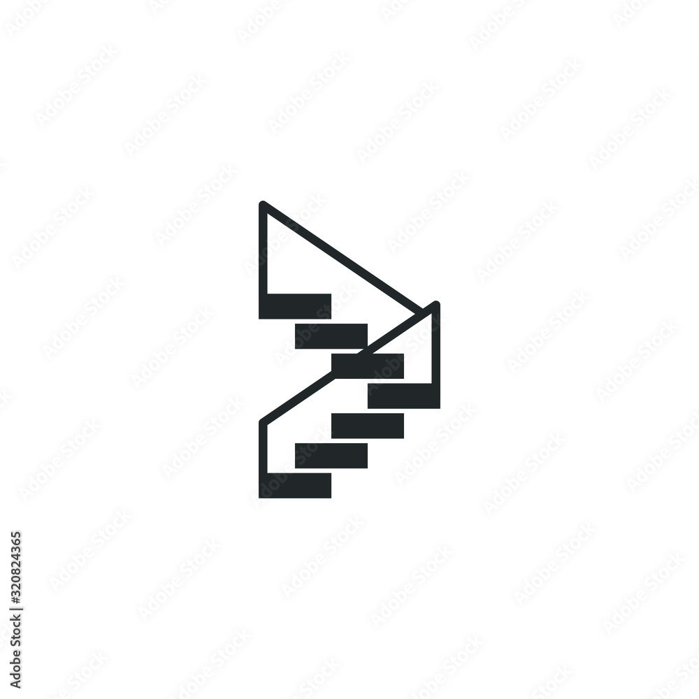 Poster stairs icon template color editable. staircase stairway symbol vector sign isolated on white backgro
