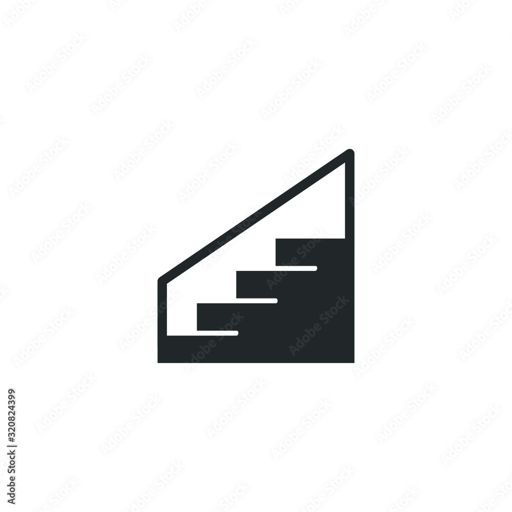 Poster stairs icon template color editable. staircase stairway symbol vector sign isolated on white backgro