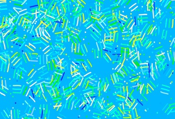 Light Blue, Green vector pattern with sharp lines, dots.