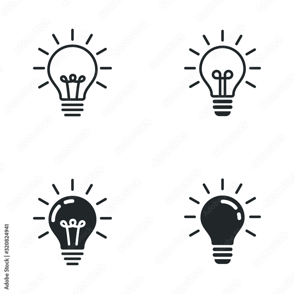 Leinwandbilder light bulb icon template color editable. lamp symbol vector sign isolated on white background illust