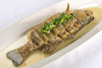 Food portrait of steamed fish
