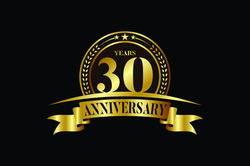 Fototapeta premium 30th years anniversary logo template Vector design birthday celebration