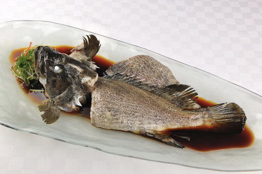 Food portrait of steamed fish