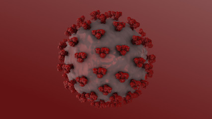 Coronavirus. 3d render of coronavirus particles in human blood
