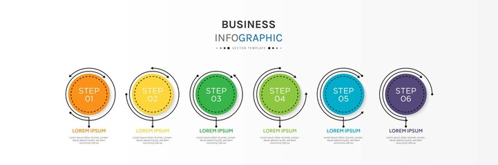 Business infographic element with 6 options, steps, number vector template design