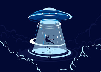 ufo flying saucer, kidnapping, unidentified flying object in the air © Leonid