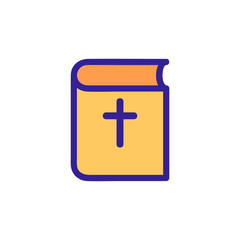 Bible icon vector. A thin line sign. Isolated contour symbol illustration