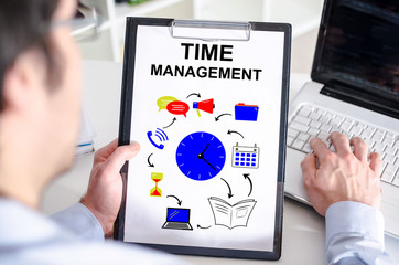 Time management concept on a clipboard