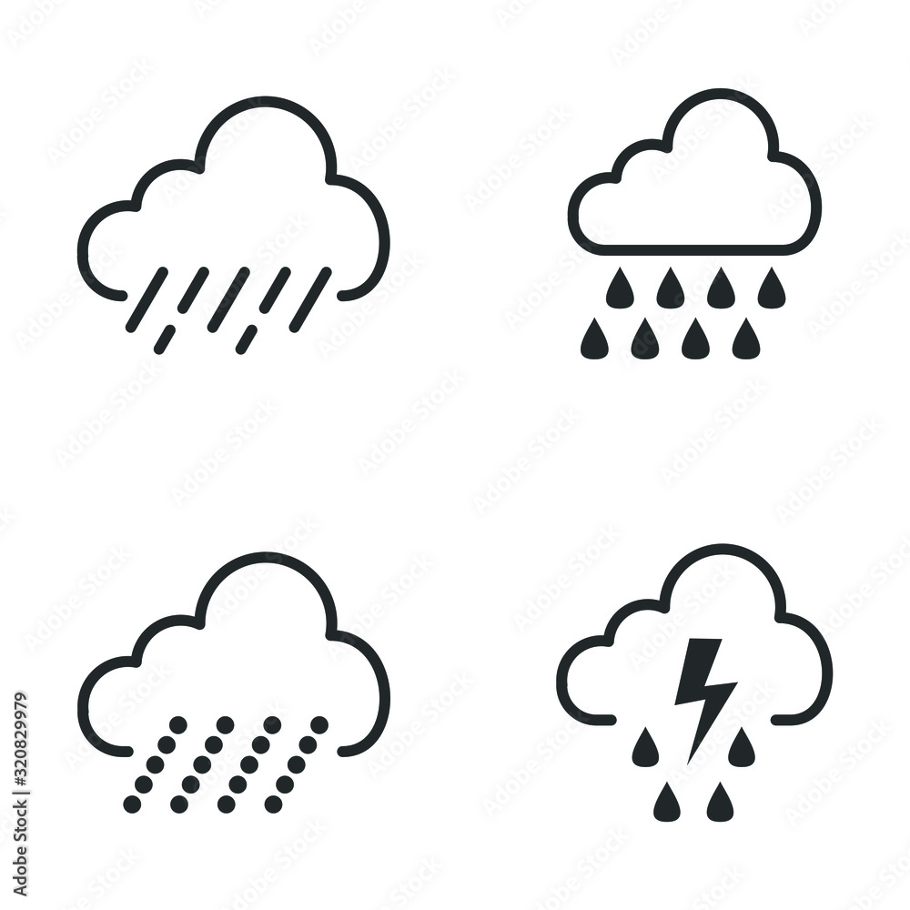 Poster hard rain icon template color editable. cloud and rain symbol vector sign isolated on white background illustration for graphic and web design.